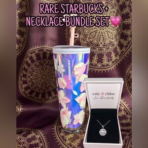 RARE & NEW Starbucks cherry blossom cup with Cate & Chloe Necklace💗